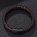 Men's Braided Leather Magnetic Bracelet - Indigo-Temple