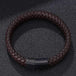 Men's Braided Leather Magnetic Bracelet - Indigo-Temple