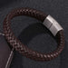 Men's Braided Leather Magnetic Bracelet - Indigo-Temple