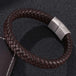 Men's Braided Leather Magnetic Bracelet - Indigo-Temple