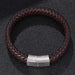 Men's Braided Leather Magnetic Bracelet - Indigo-Temple