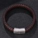 Men's Braided Leather Magnetic Bracelet - Indigo-Temple