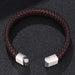 Men's Braided Leather Magnetic Bracelet - Indigo-Temple