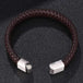 Men's Braided Leather Magnetic Bracelet - Indigo-Temple