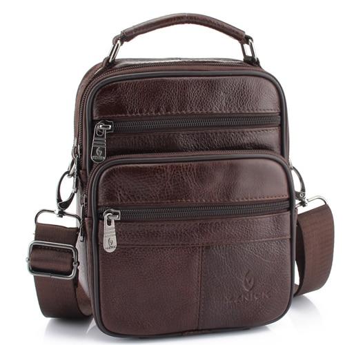 ZZNICK™ Genuine Leather Messenger Bag - Indigo-Temple