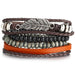 IF ME™ Vintage Multi-Layer Men's Leather Bracelet Sets - Indigo-Temple