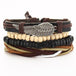 IF ME™ Vintage Multi-Layer Men's Leather Bracelet Sets - Indigo-Temple