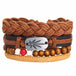 IF ME™ Vintage Multi-Layer Men's Leather Bracelet Sets - Indigo-Temple