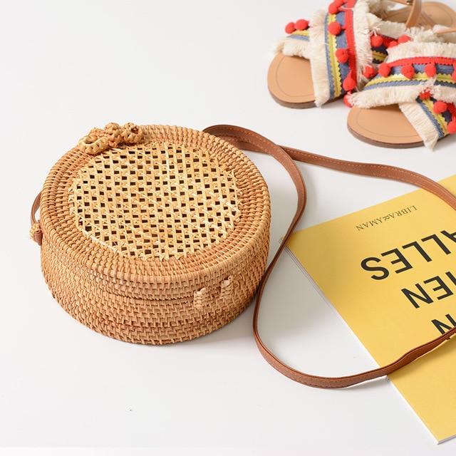 Tropical Hand-Woven Straw Purses - Indigo-Temple