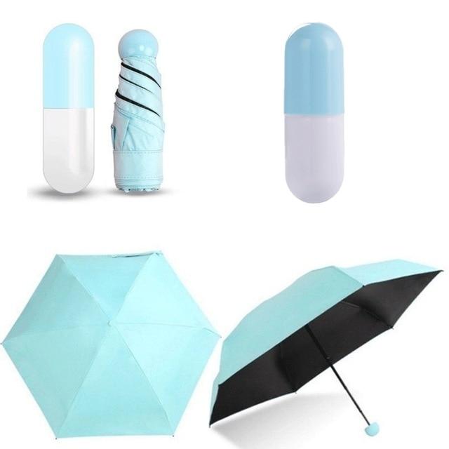 Pocket Sized Ultra Small Capsule Umbrella - Indigo-Temple