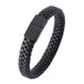 Men's Braided Leather Magnetic Bracelet - Indigo-Temple