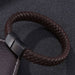 Men's Braided Leather Magnetic Bracelet - Indigo-Temple