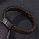 Men's Braided Leather Magnetic Bracelet - Indigo-Temple