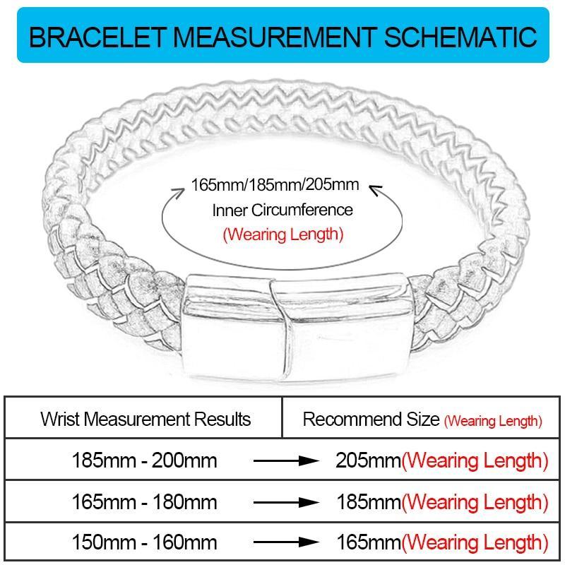 Men's Braided Leather Magnetic Bracelet - Indigo-Temple