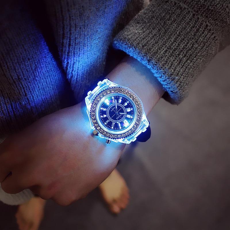 7-Color Luminous LED Flash Unisex Watch - Indigo-Temple