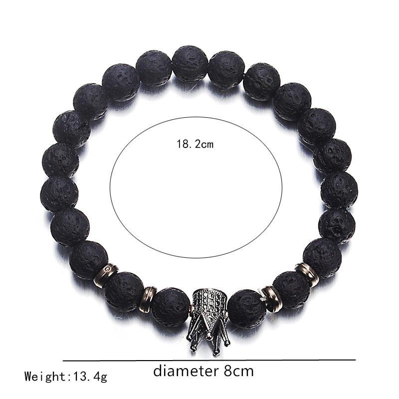 Classic Lava Stone Handmade Unisex  Beaded Bracelets - Indigo-Temple