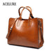 ACELURE™ Women's Leather Casual Tote Bag - Indigo-Temple