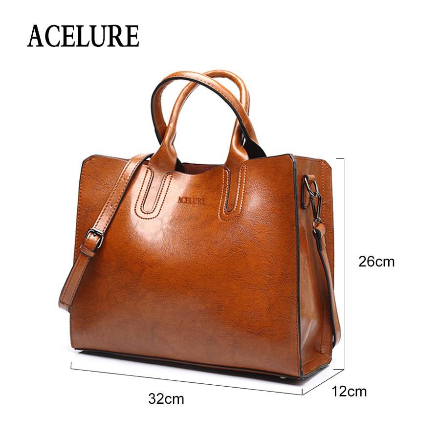 ACELURE™ Women's Leather Casual Tote Bag - Indigo-Temple