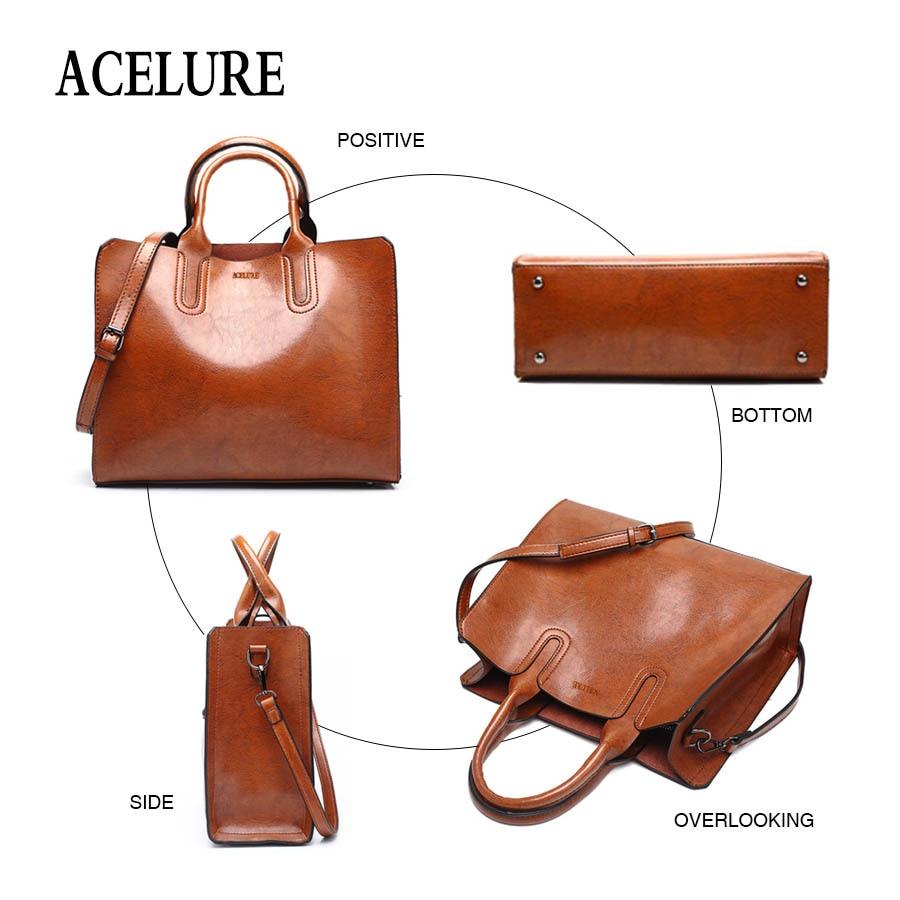 ACELURE™ Women's Leather Casual Tote Bag - Indigo-Temple