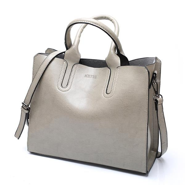 ACELURE™ Women's Leather Casual Tote Bag - Indigo-Temple