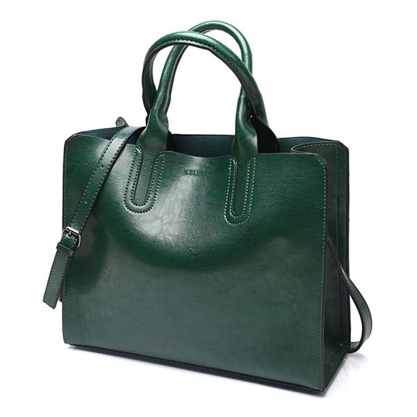 ACELURE™ Women's Leather Casual Tote Bag - Indigo-Temple