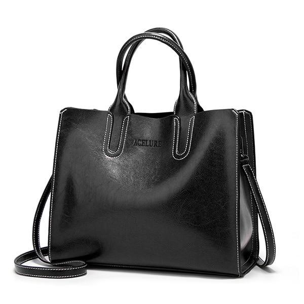 ACELURE™ Women's Leather Casual Tote Bag - Indigo-Temple