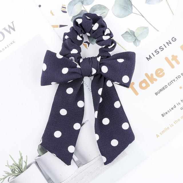 AWAYTR™ Stylish Elastic Hair-Bow Scrunchy - Indigo-Temple