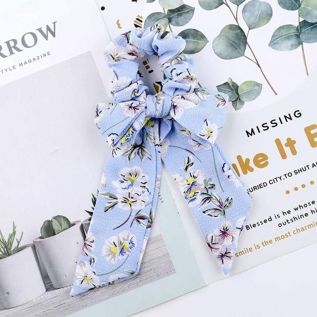 AWAYTR™ Stylish Elastic Hair-Bow Scrunchy - Indigo-Temple