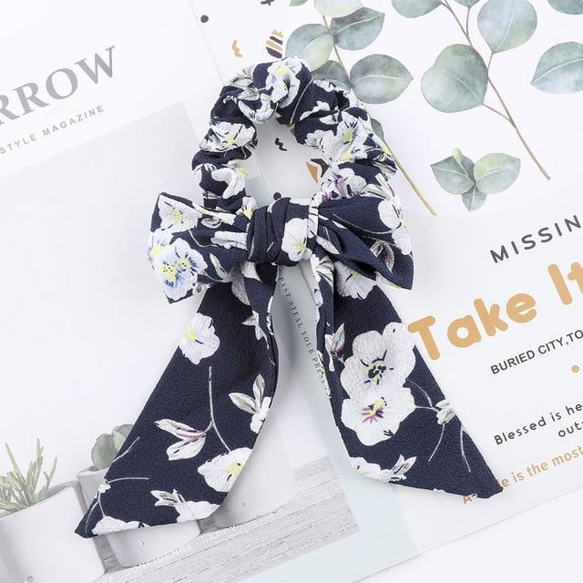 AWAYTR™ Stylish Elastic Hair-Bow Scrunchy - Indigo-Temple