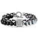 TrendsMax™ Stone Beaded Men's Chain Bracelet - Indigo-Temple