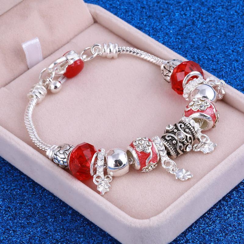 Women's Decorative Bead and Charm Bracelet - Indigo-Temple