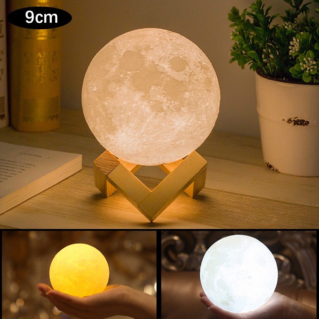 Luna™ - 3D Printed Full-Moon LED Lamp - Indigo-Temple