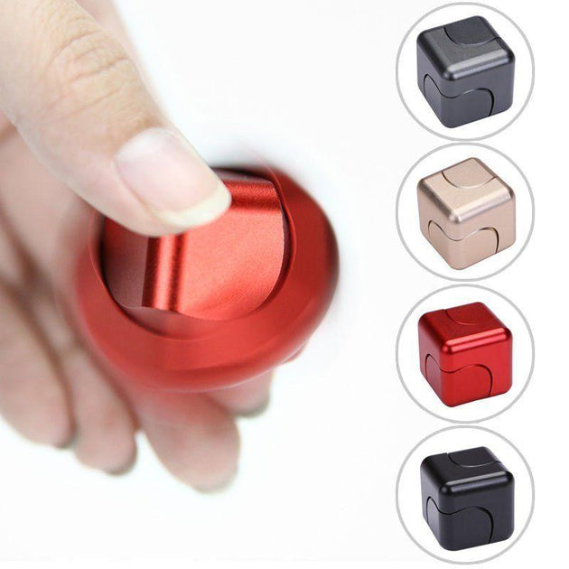 Anti-stress Gyro Aluminum Cube Spinner - Indigo-Temple