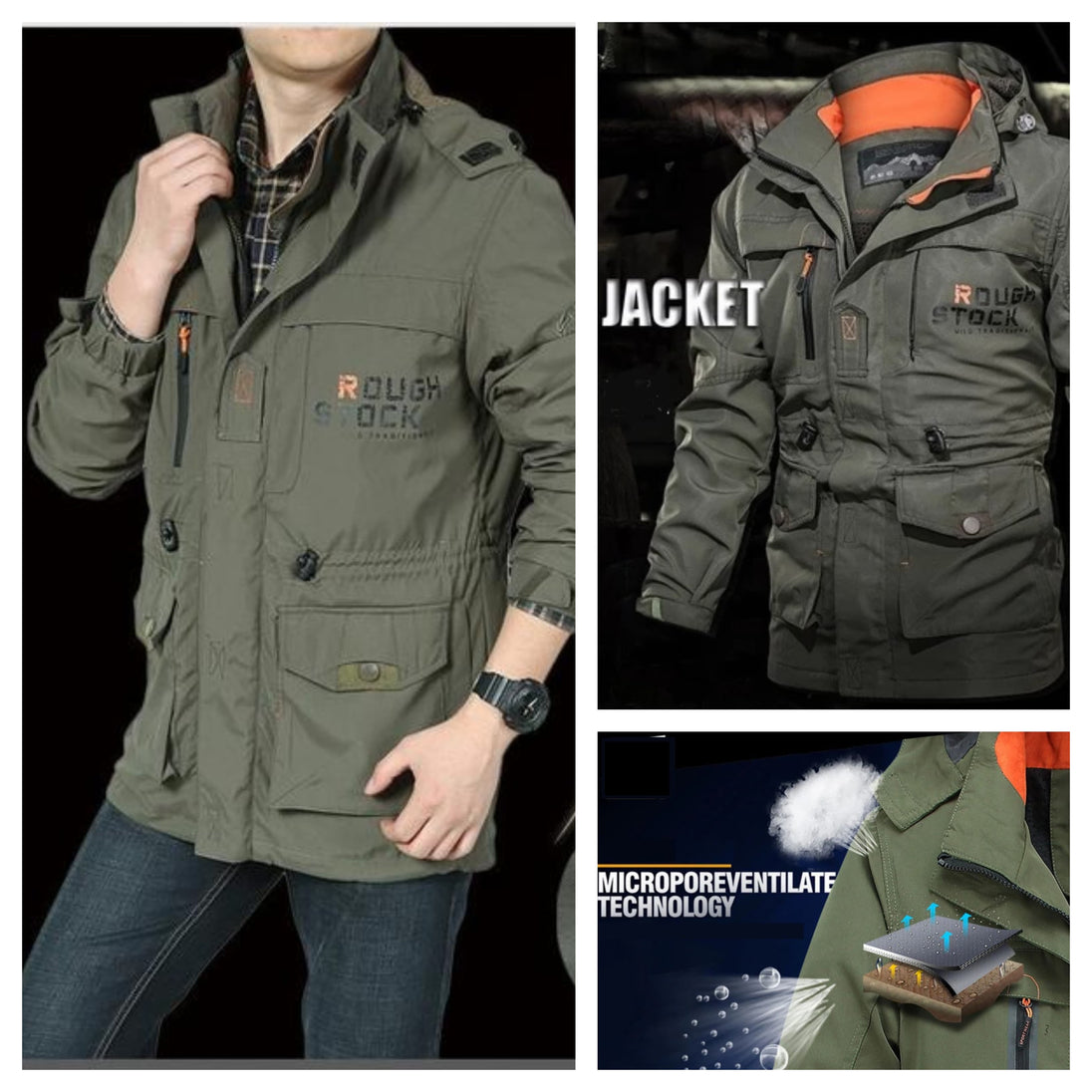 Multi-pocket Waterproof Tactical Bomber Jackets - Indigo-Temple