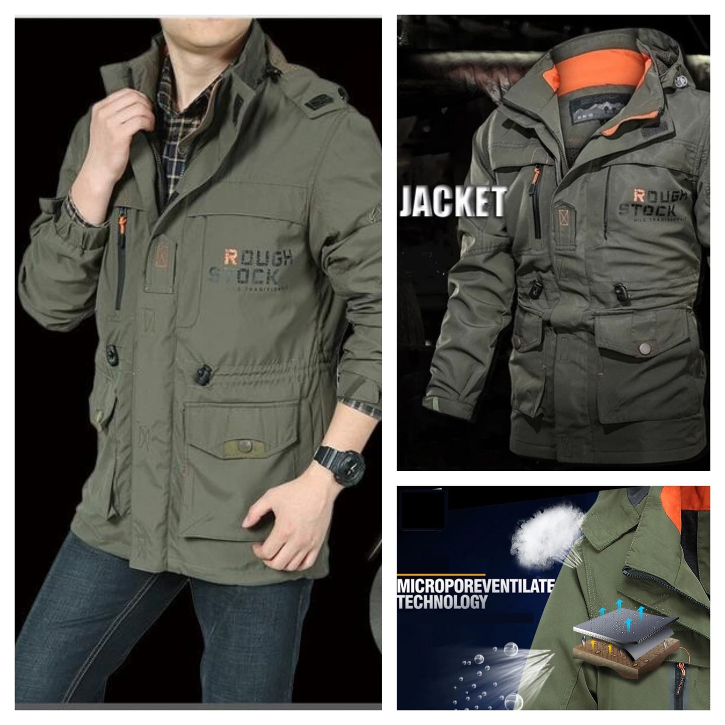 Multi-pocket Waterproof Tactical Bomber Jackets - Indigo-Temple