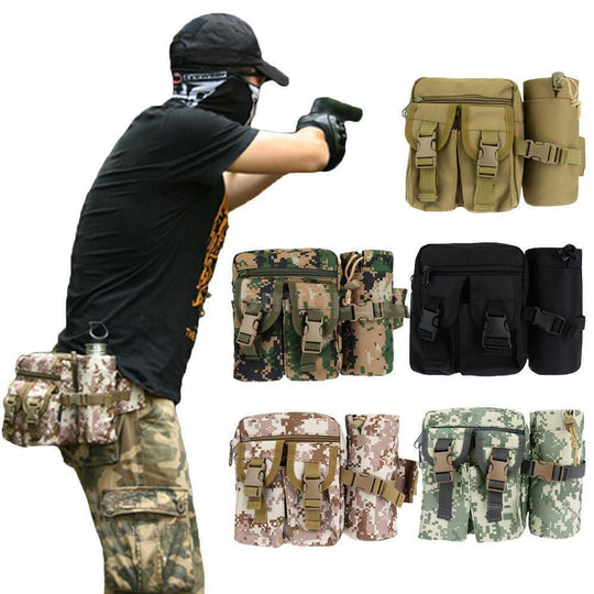 Tactical Water Bottle Waist Belt Pouch - Indigo-Temple